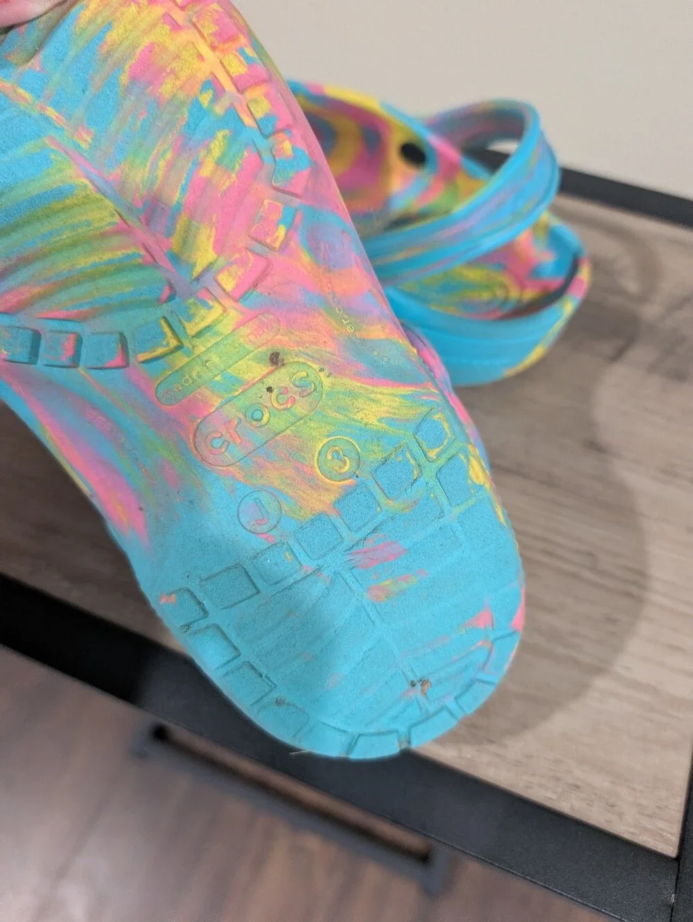 Kids Tie-Dye Clog Sandals - Bright Blue, Pink & Yellow